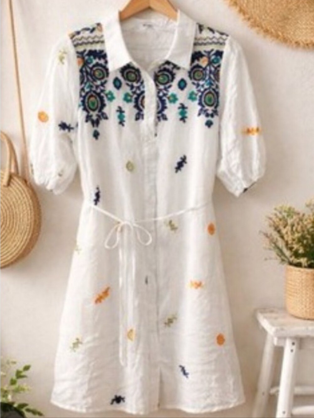 Kindred Embroidered Shirtdress Bohemian Gauzy